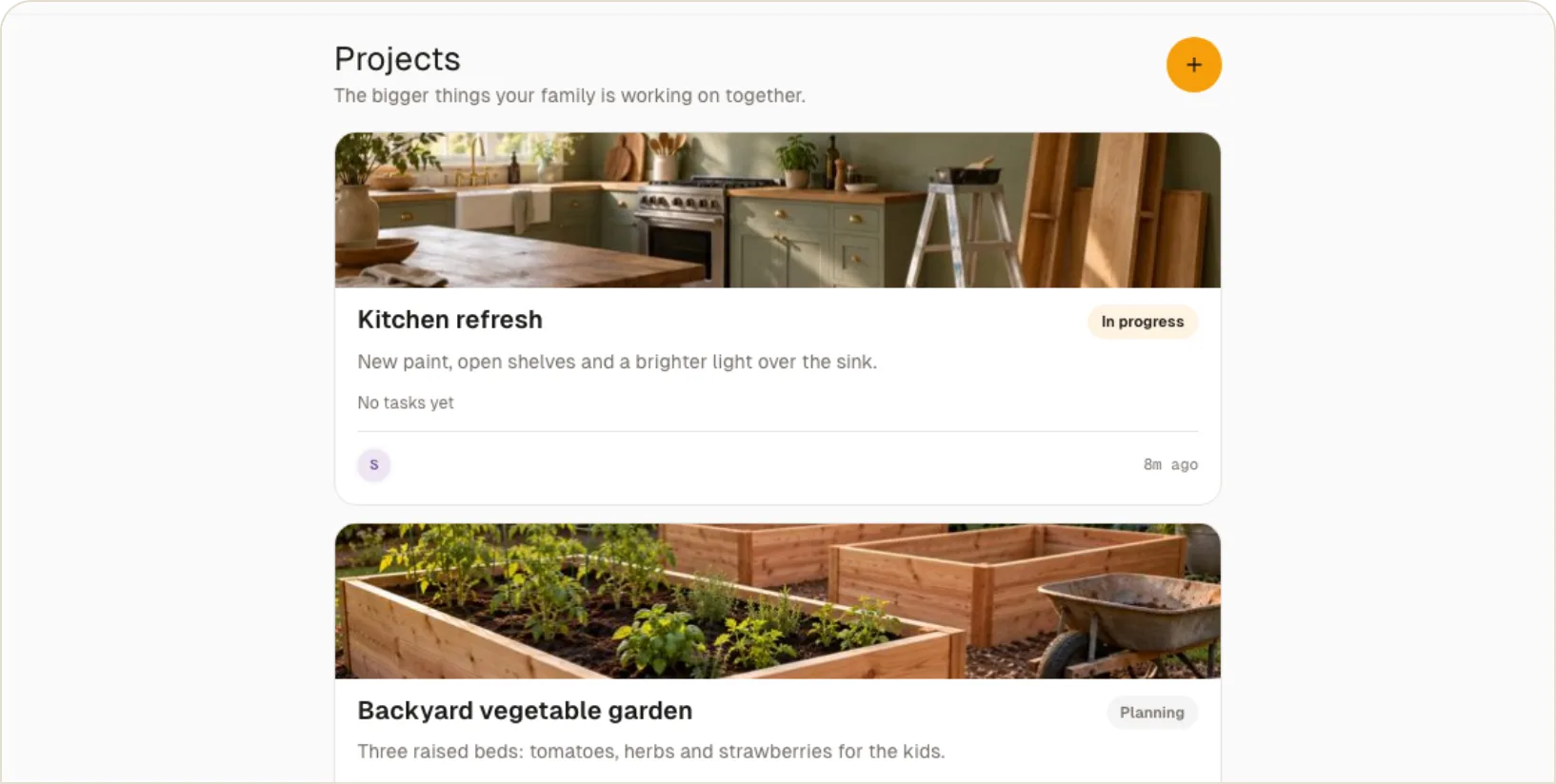 Projects: Kitchen refresh and Backyard vegetable garden