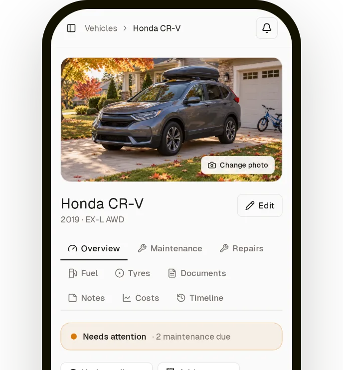 A Honda CR-V with maintenance due
